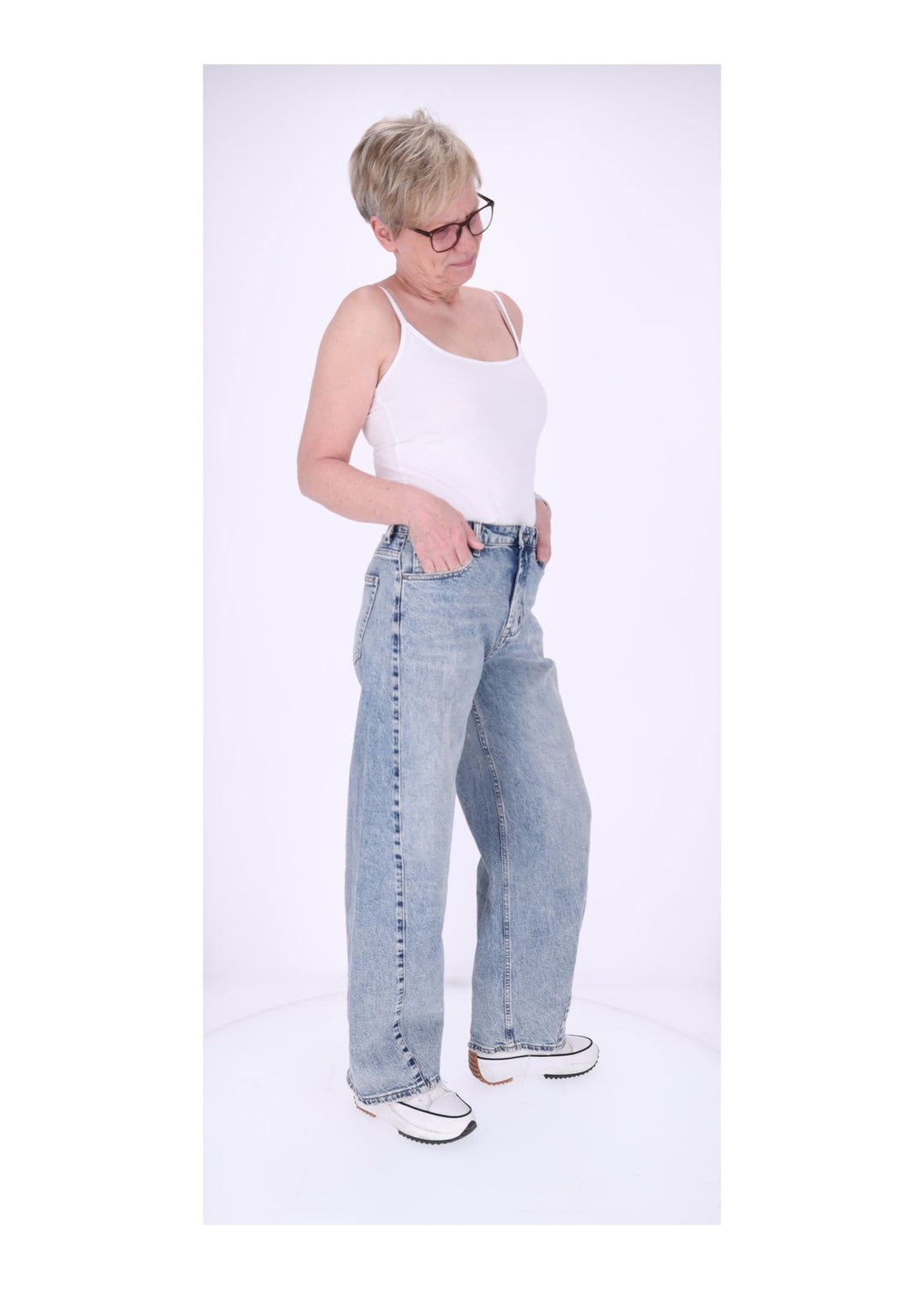Ballon jeans Damen weites Bein