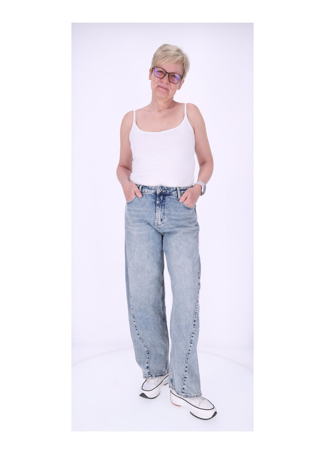 Ballon jeans Damen weites Bein