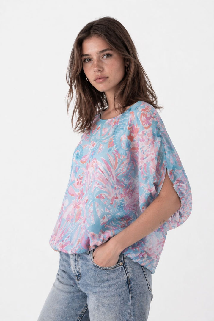 T-Shirt Damen Ballonschnitt AOP Seepferdchen