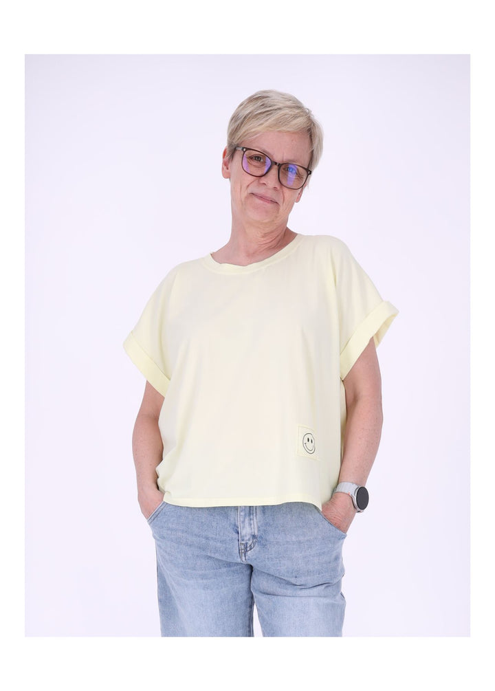 T-Shirt Damen Rundhals Smiley