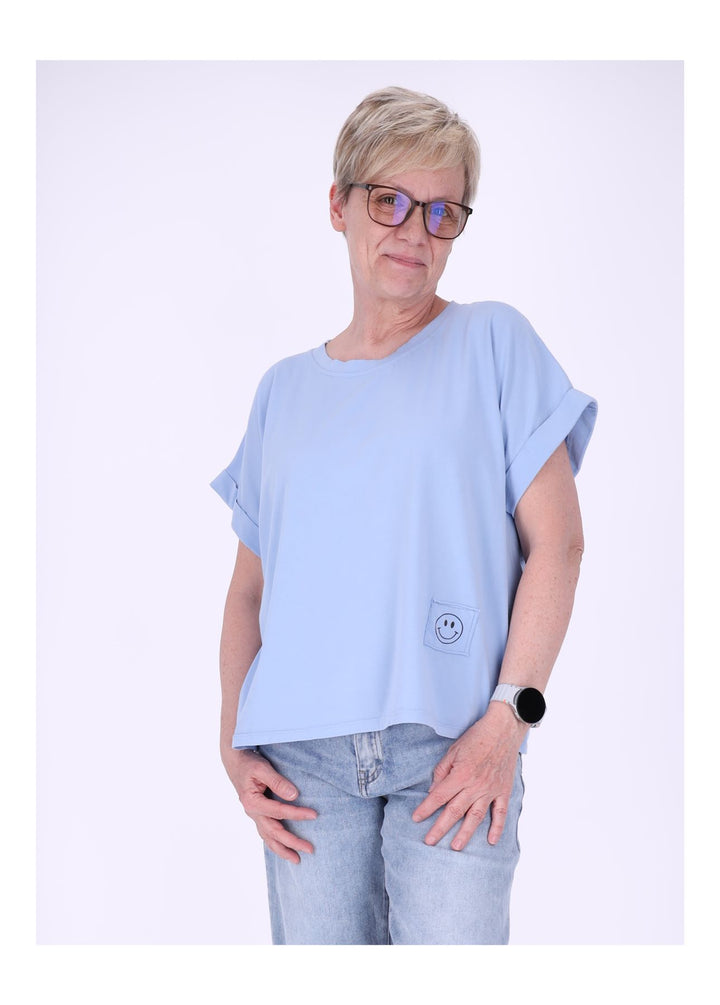 T-Shirt Damen Rundhals Smiley