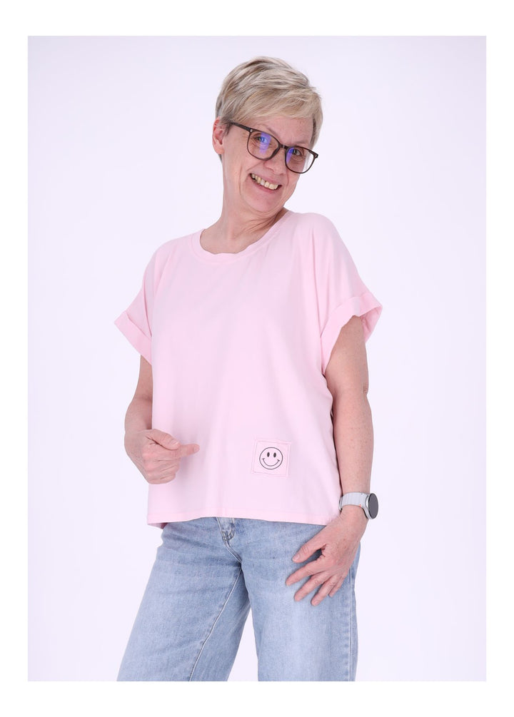 T-Shirt Damen Rundhals Smiley