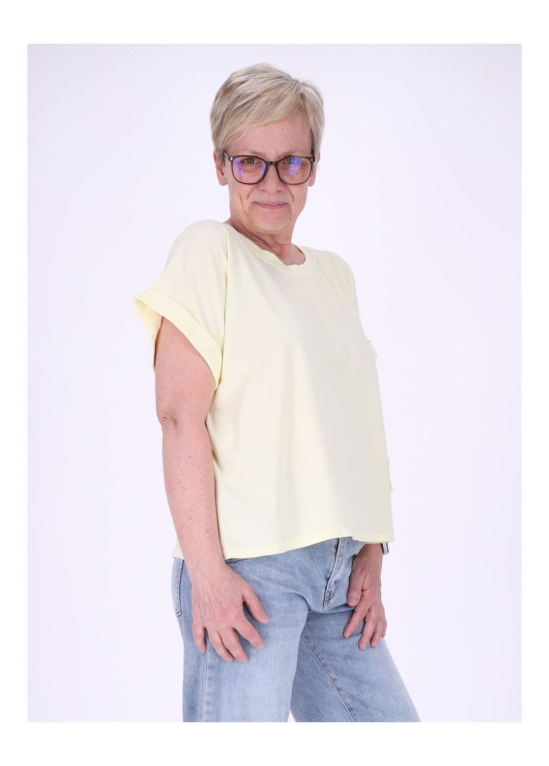 T-Shirt Damen Rundhals Smiley
