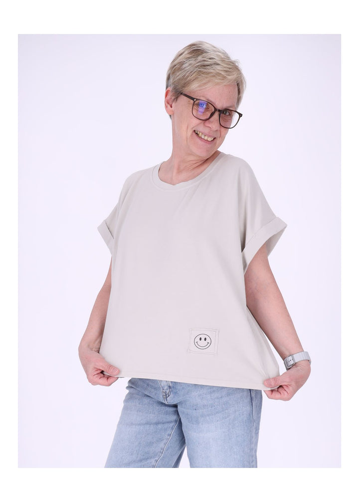 T-Shirt Damen Rundhals Smiley