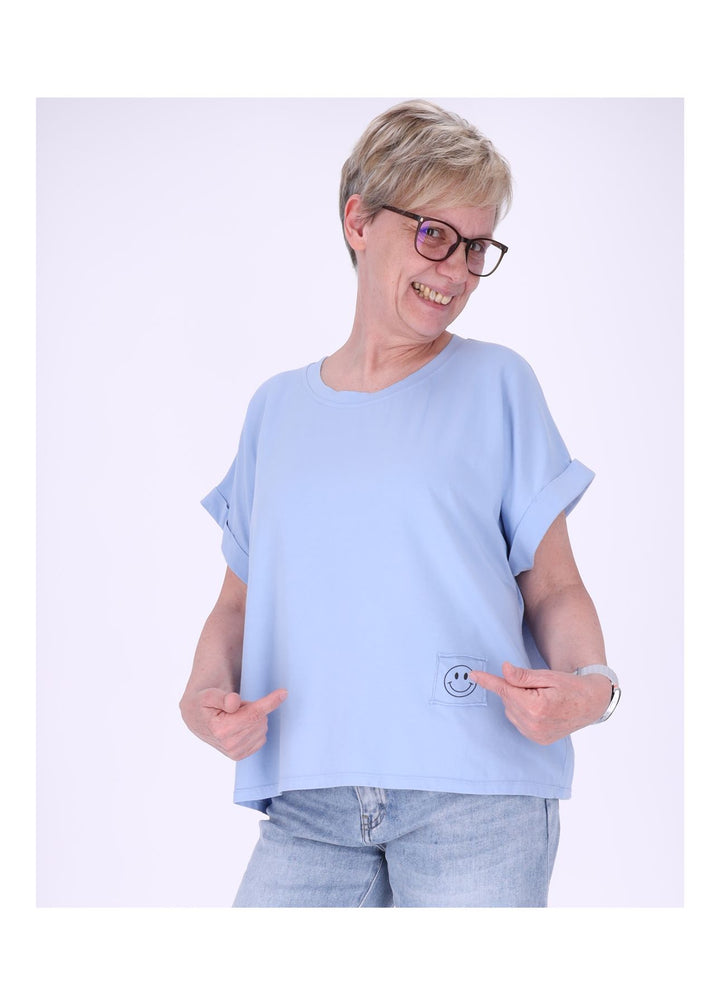 T-Shirt Damen Rundhals Smiley