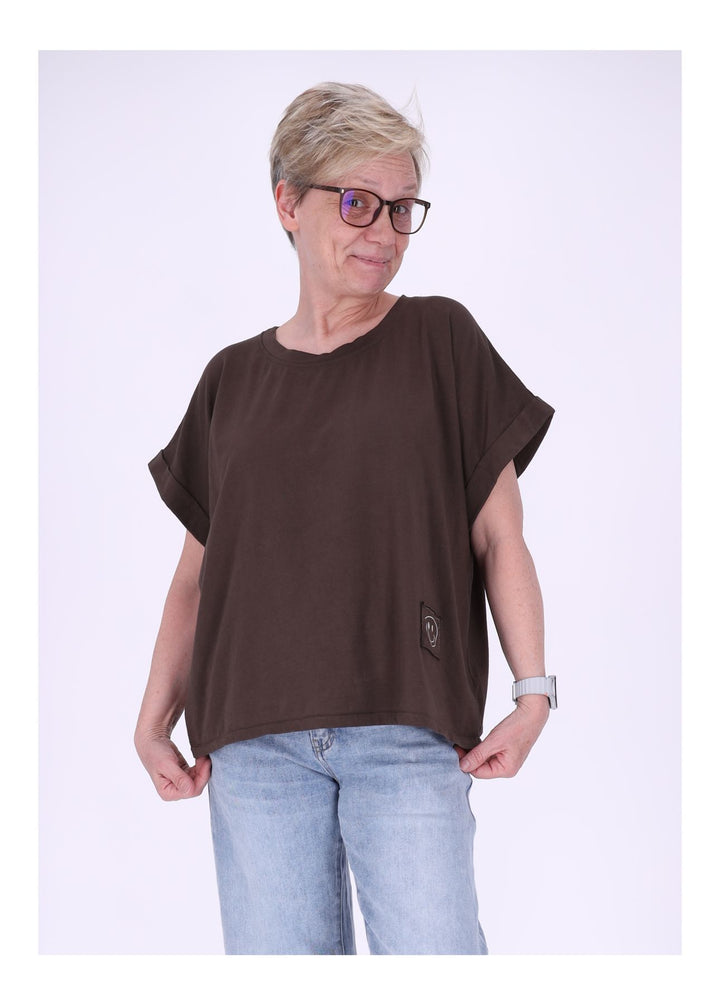 T-Shirt Damen Rundhals Smiley
