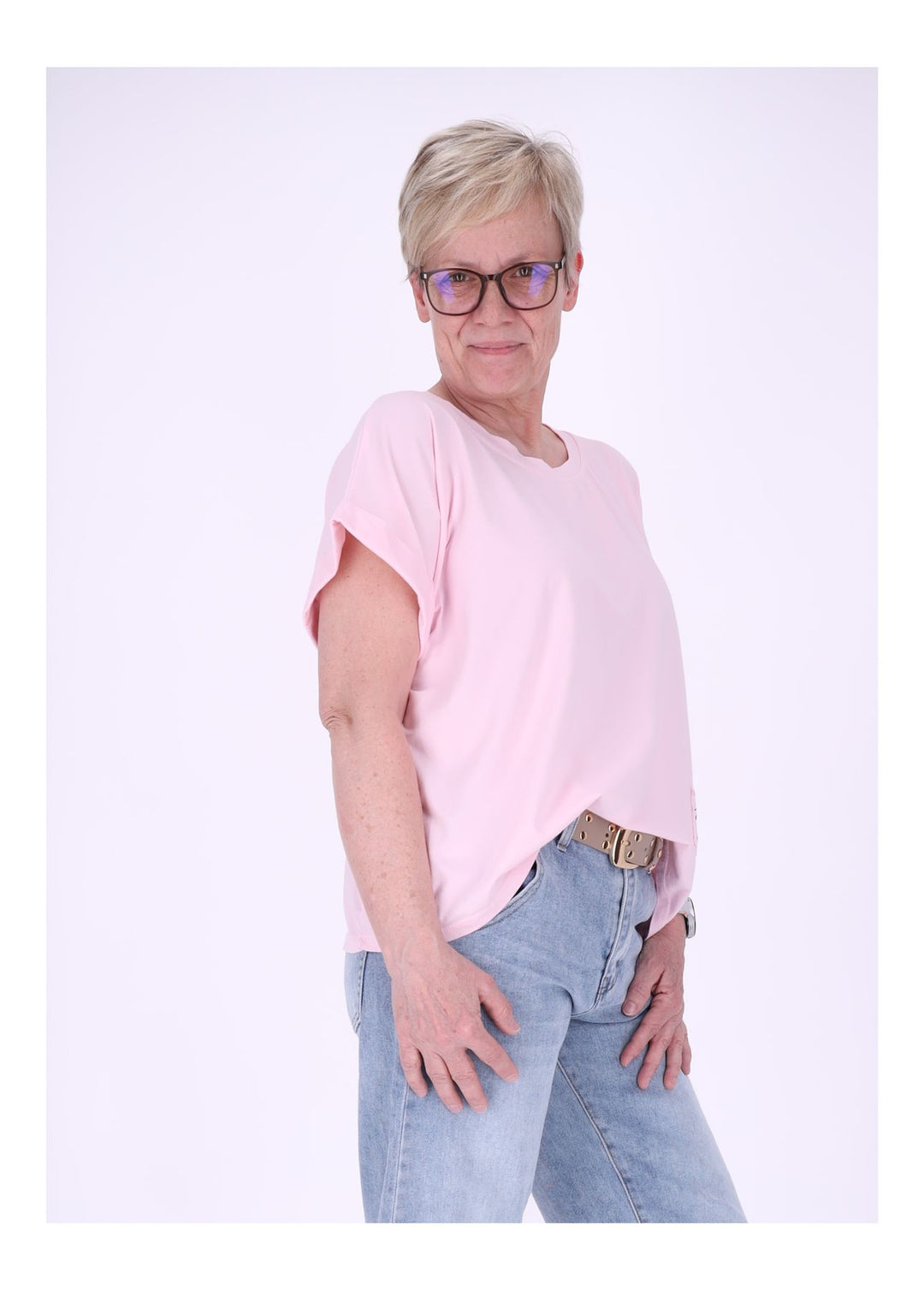 T-Shirt Damen Rundhals Smiley