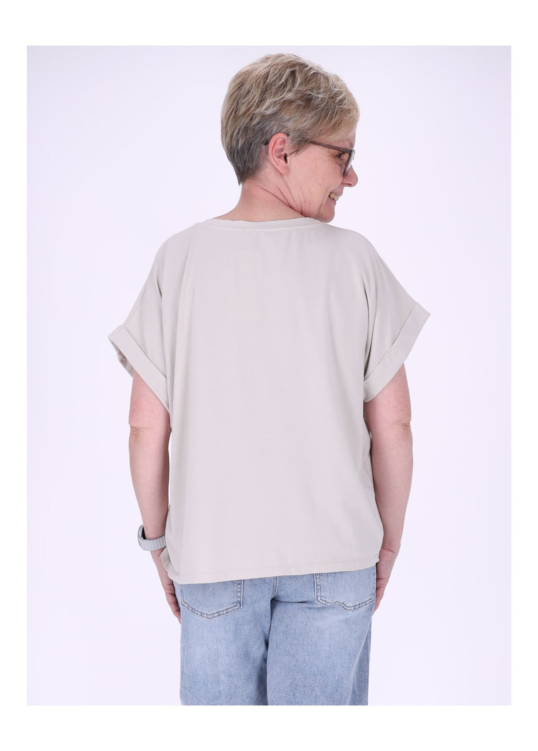 T-Shirt Damen Rundhals Smiley