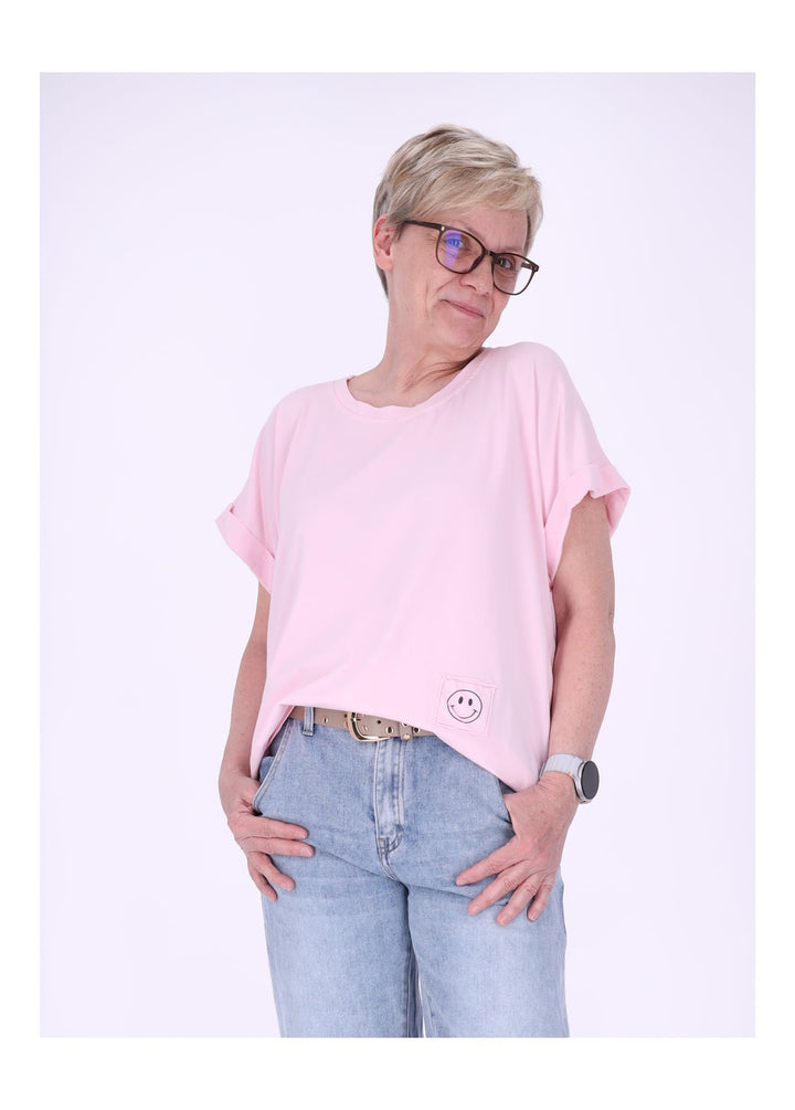 T-Shirt Damen Rundhals Smiley