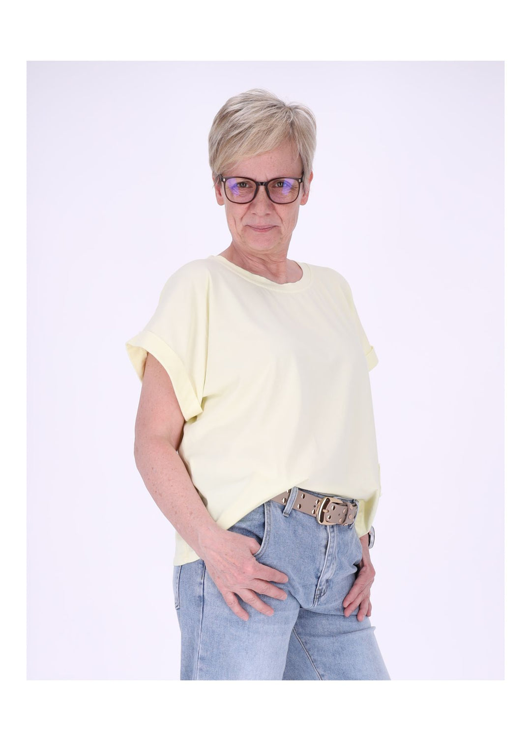 T-Shirt Damen Rundhals Smiley