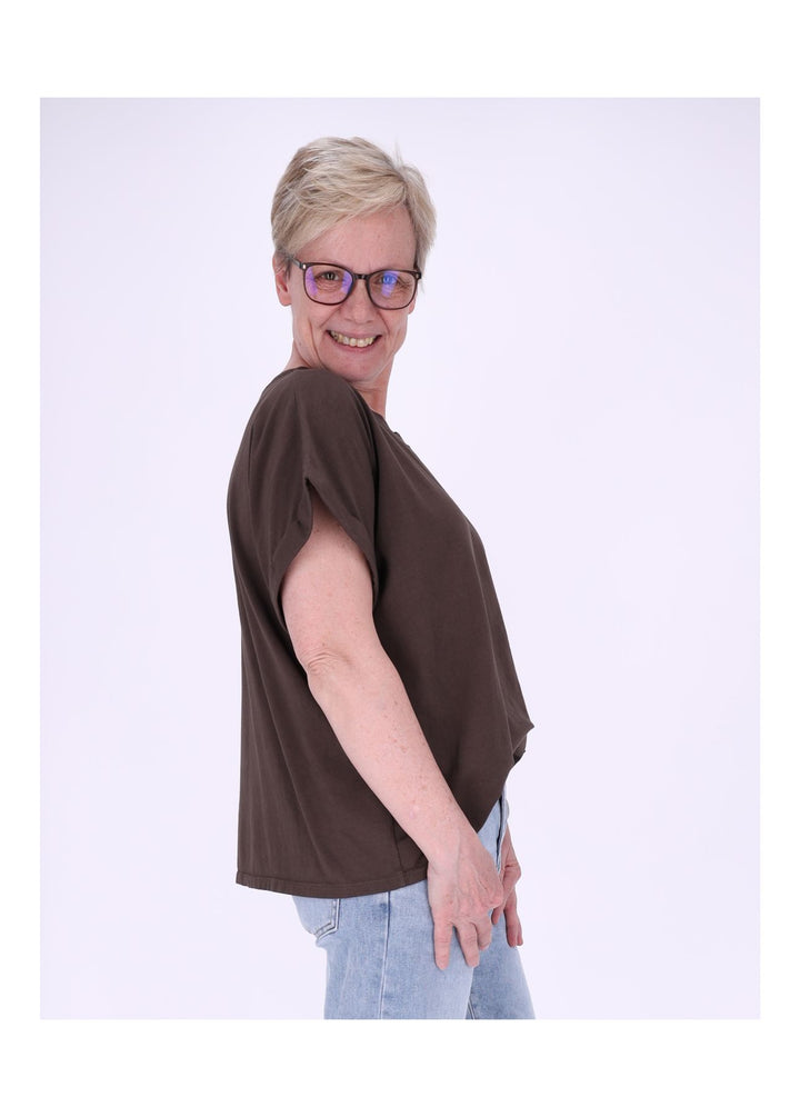 T-Shirt Damen Rundhals Smiley