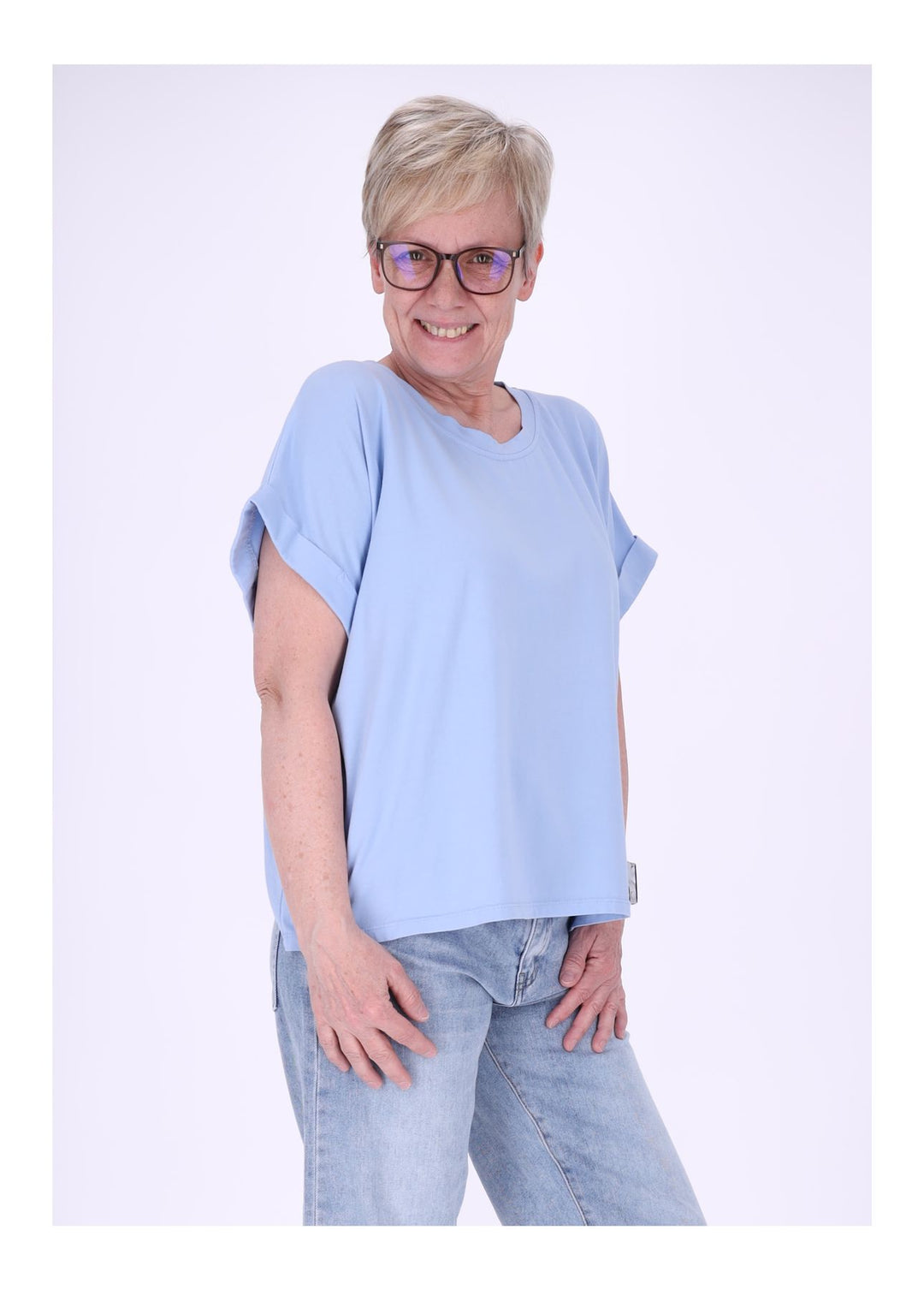 T-Shirt Damen Rundhals Smiley