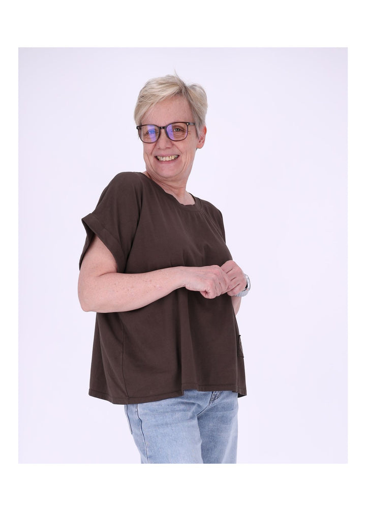 T-Shirt Damen Rundhals Smiley