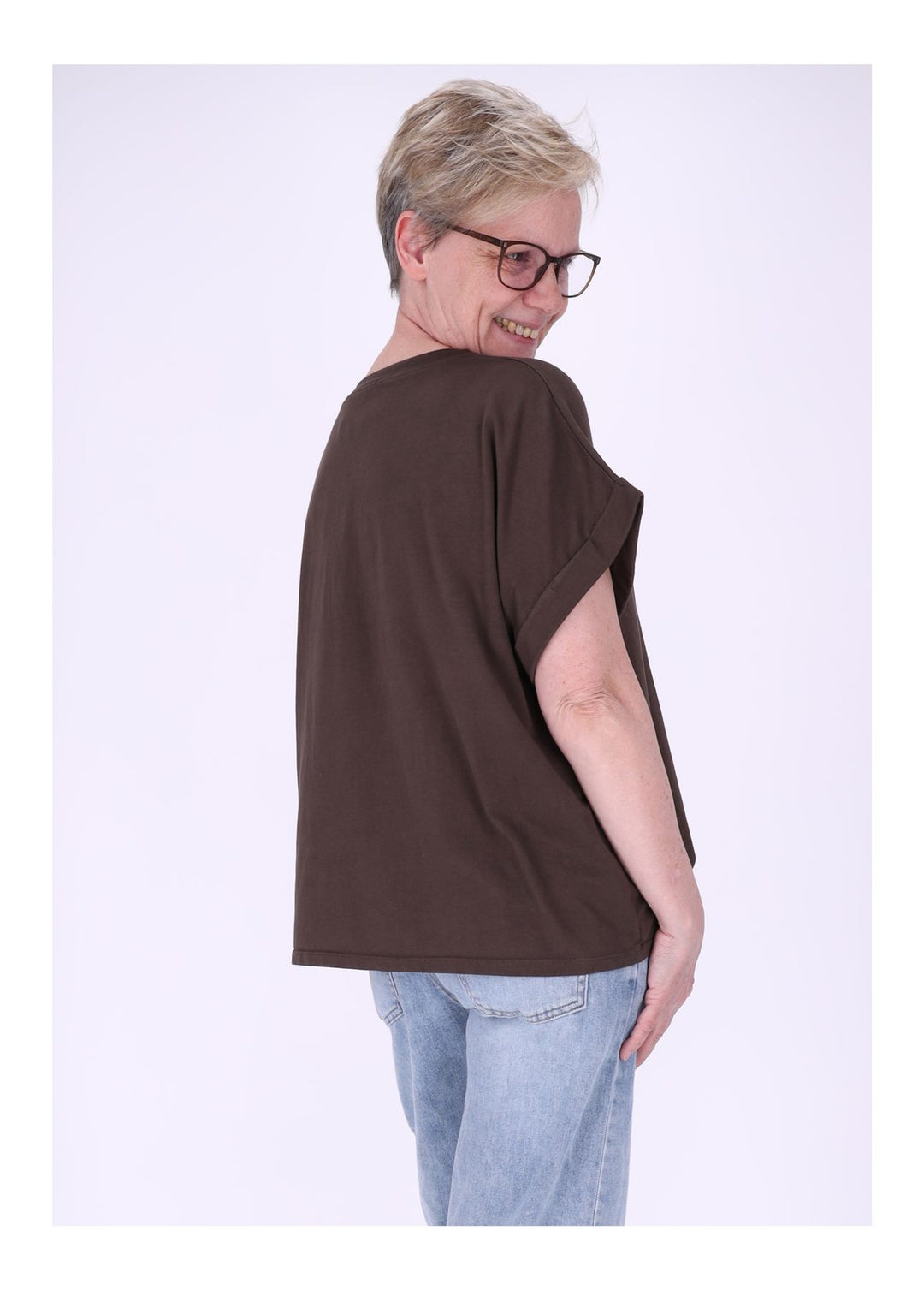 T-Shirt Damen Rundhals Smiley
