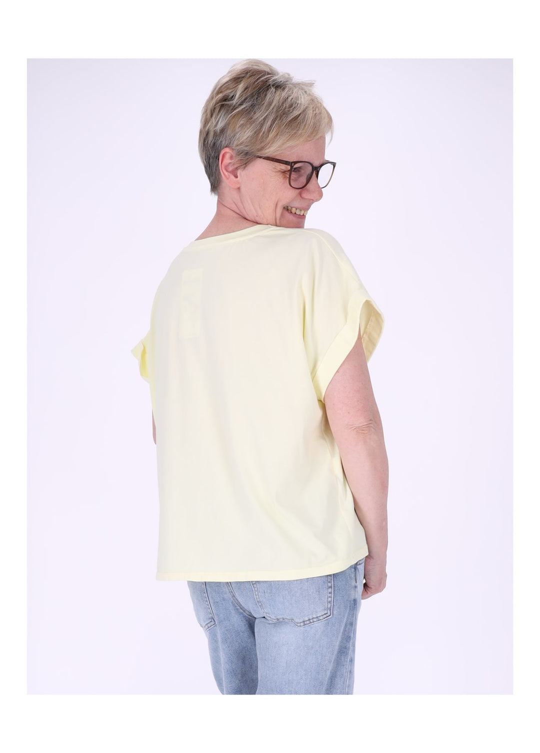 T-Shirt Damen Rundhals Smiley