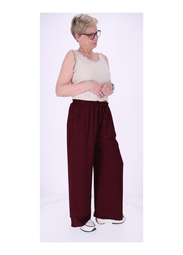 Hose Damen Viskose Gummizug weites Bein