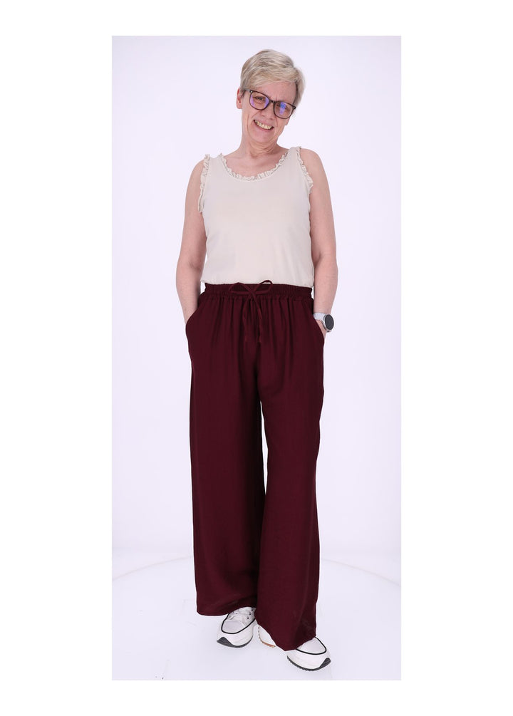Hose Damen Viskose Gummizug weites Bein