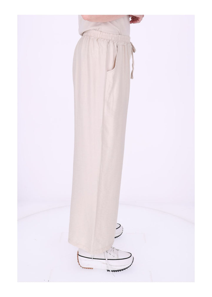 Hose Damen Viskose Gummizug weites Bein