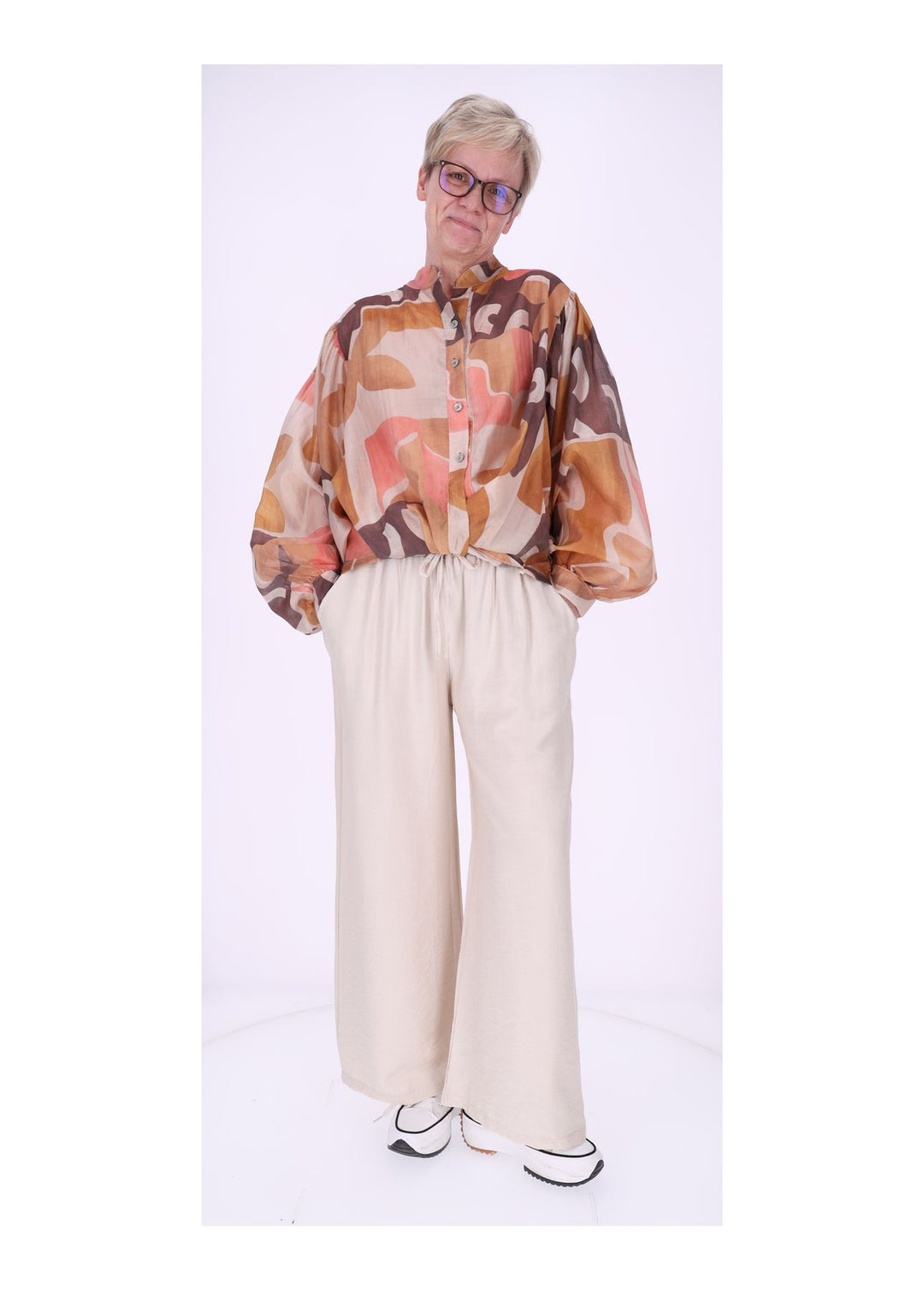 Bluse Damen Langarm AOP grafisch