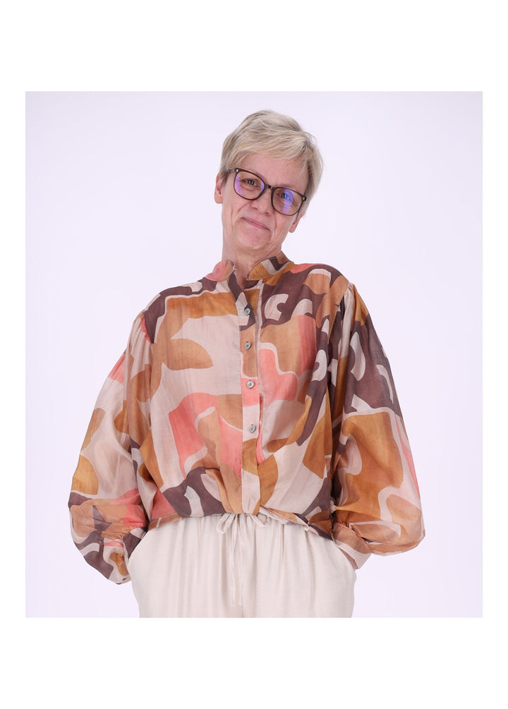 Bluse Damen Langarm AOP grafisch