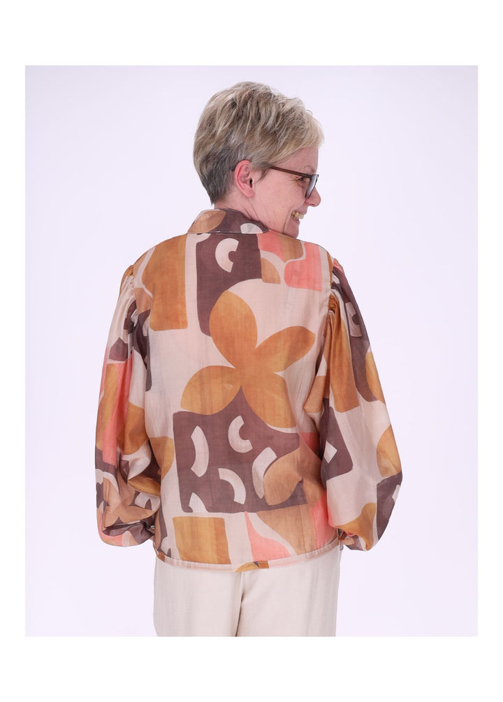 Bluse Damen Langarm AOP grafisch