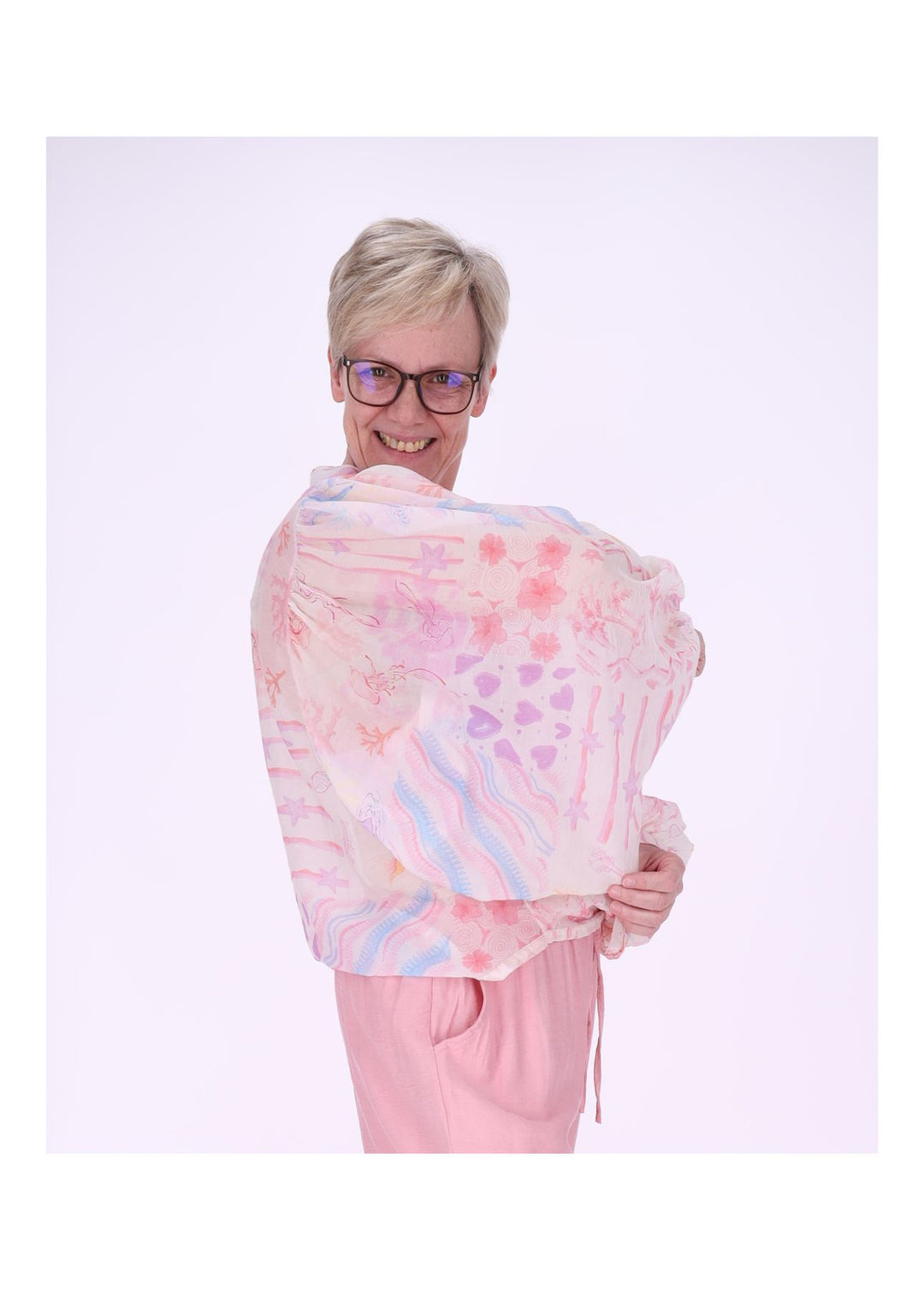 Bluse Damen Langarm AOP Meer