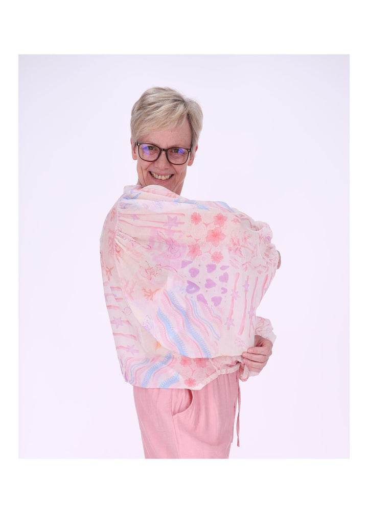 Bluse Damen Langarm AOP Meer