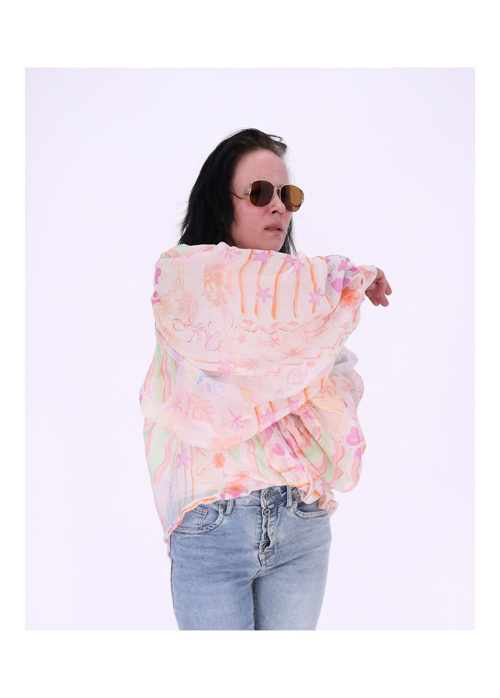 Bluse Damen Langarm AOP Meer