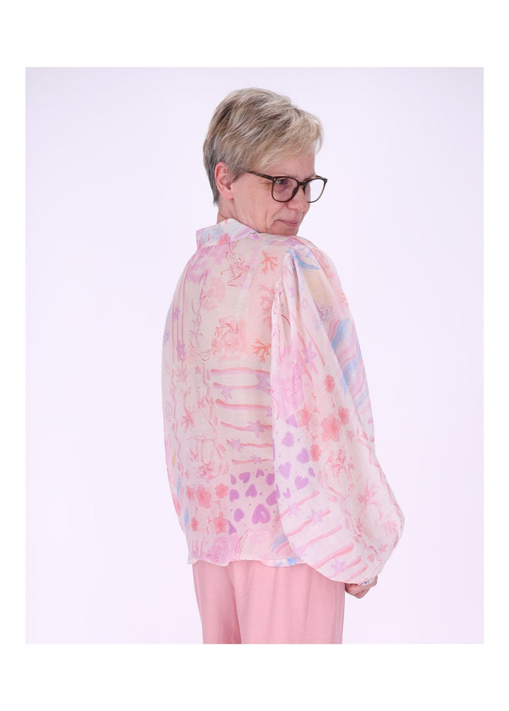 Bluse Damen Langarm AOP Meer