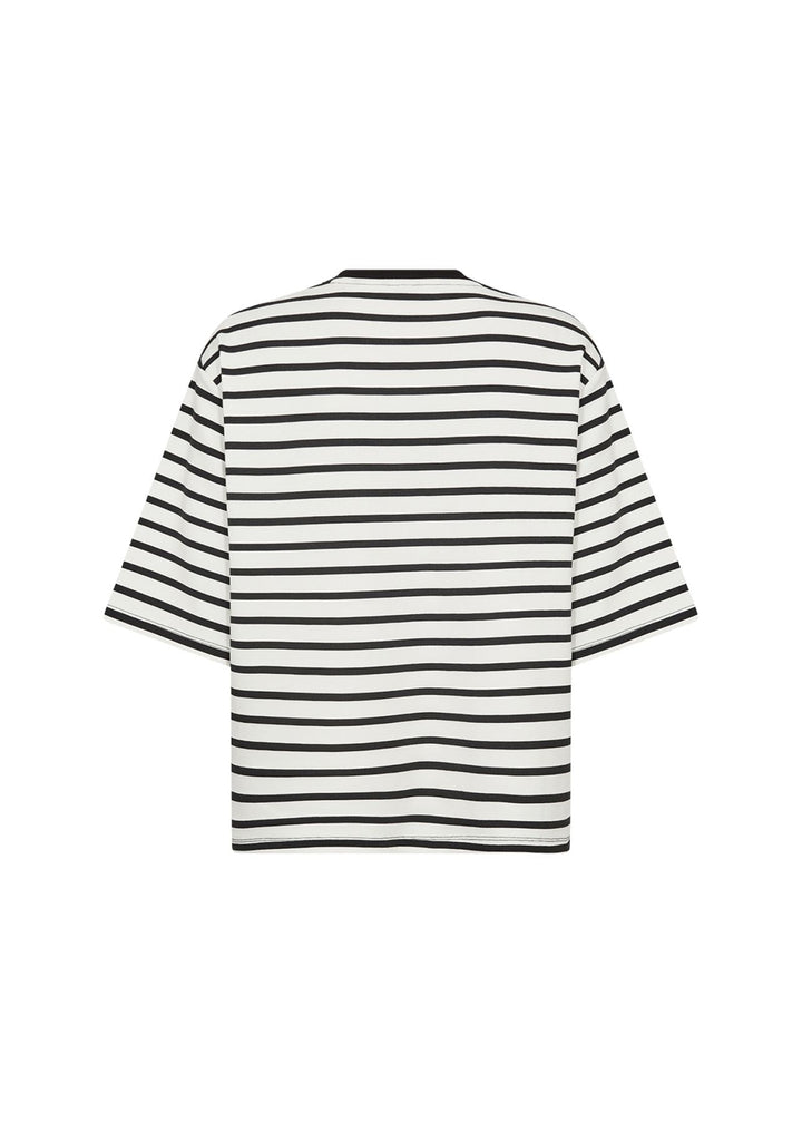 T-Shirt Damen Streifenmuster Bestickt