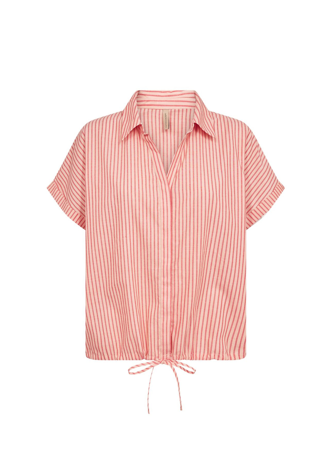 Bluse Damen Streifenmuster Bindebändchen