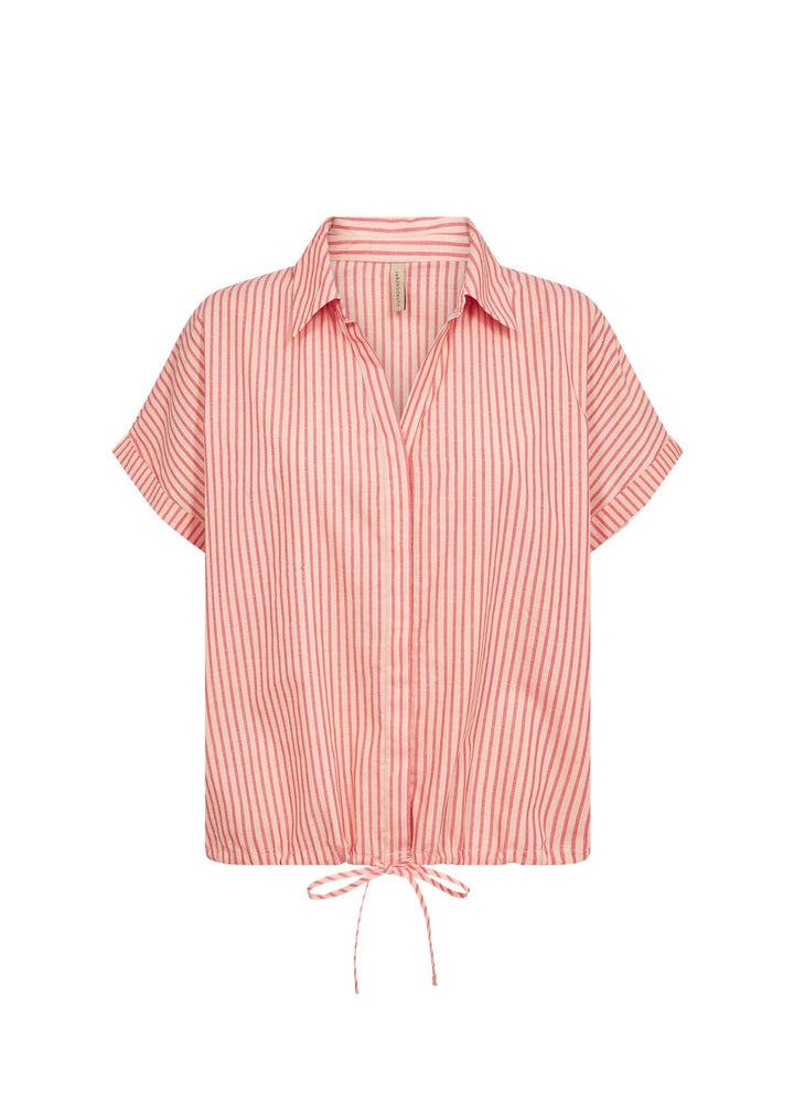Bluse Damen Streifenmuster Bindebändchen