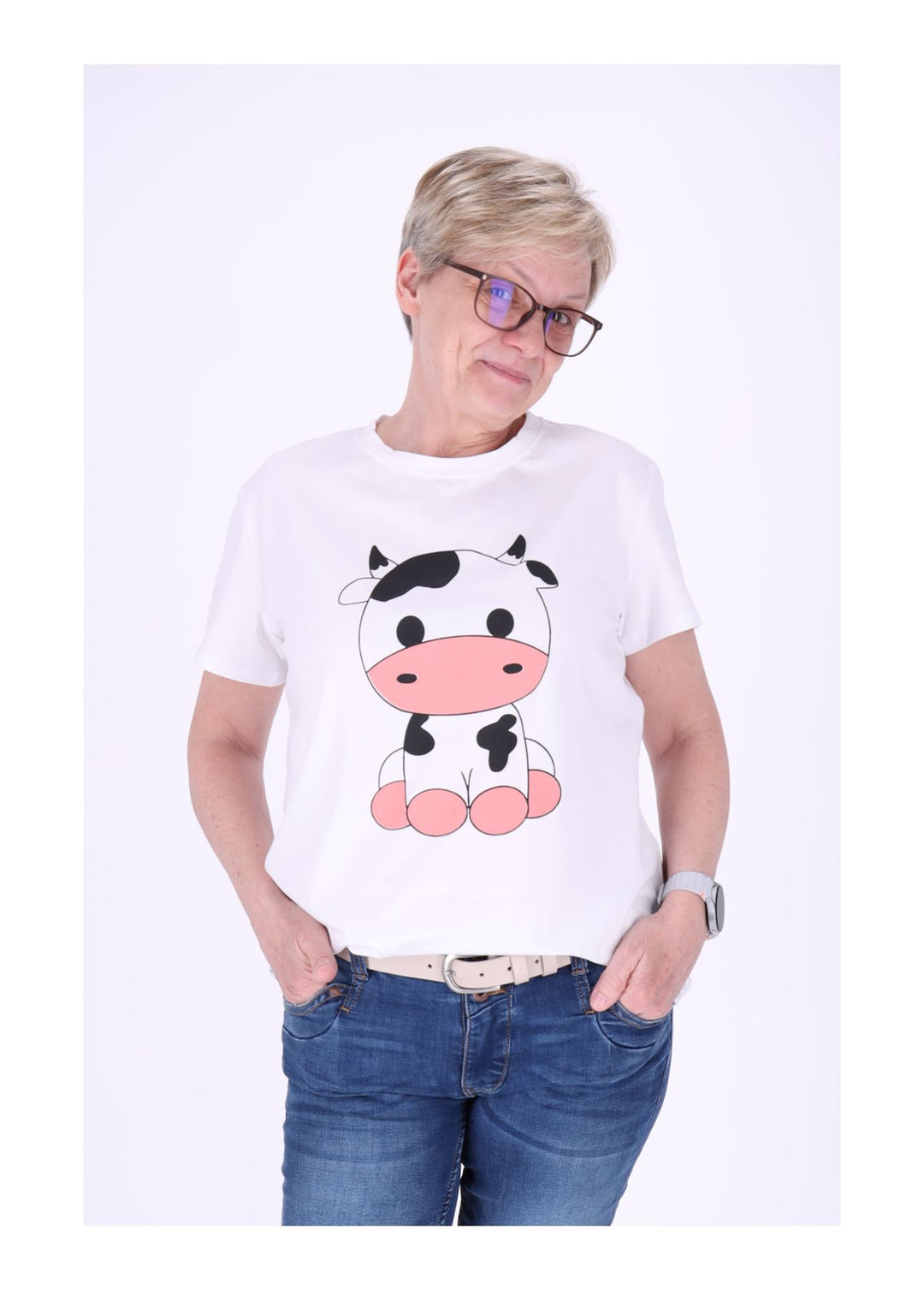 T-Shirt Damen Mixed Print