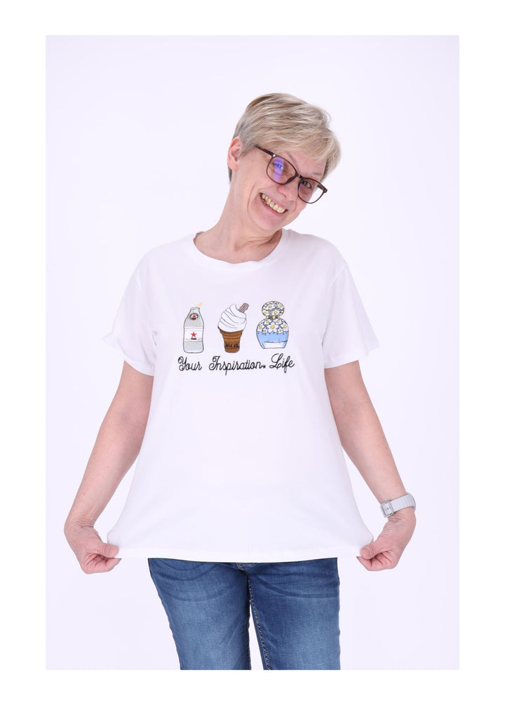 T-Shirt Damen Mixed Print