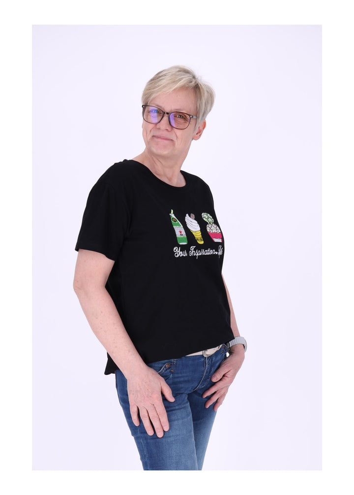 T-Shirt Damen Mixed Print