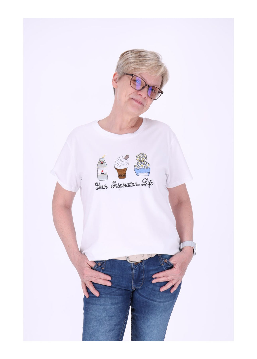 T-Shirt Damen Mixed Print