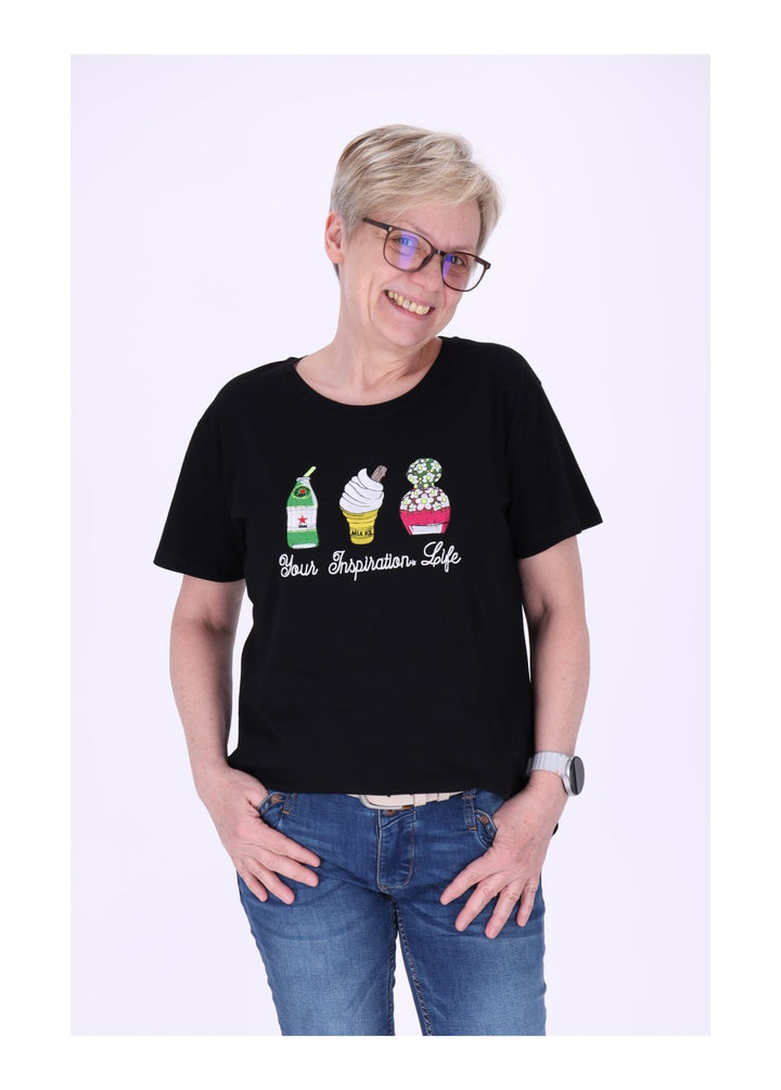 T-Shirt Damen Mixed Print