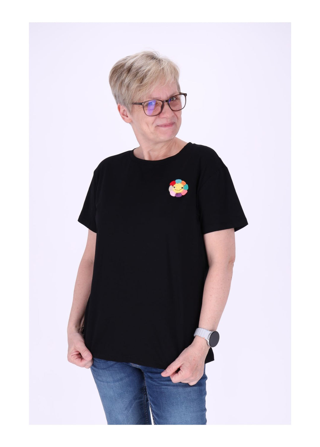 T-Shirt Damen Mixed Print