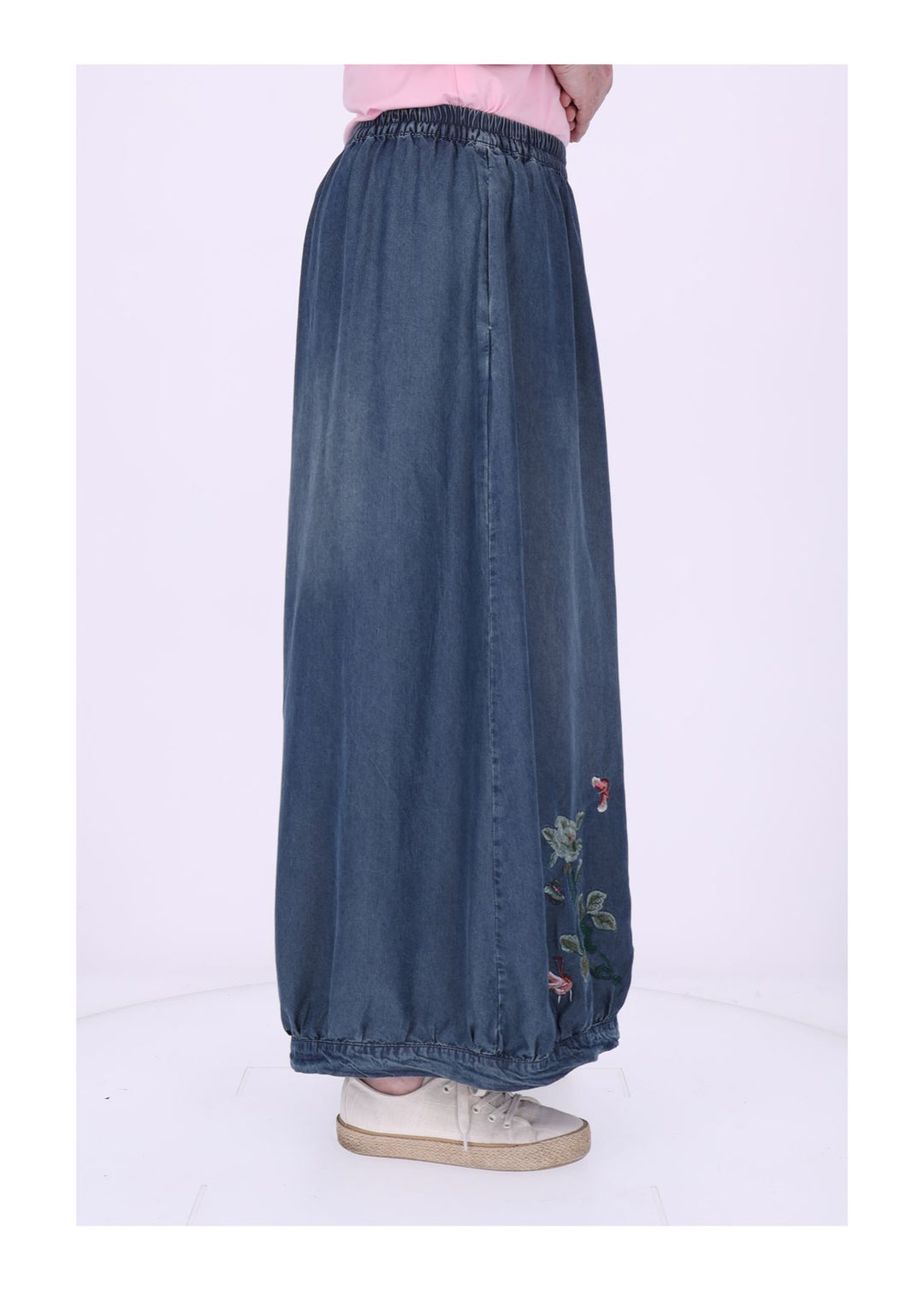 Jeans Damen 7/8 Culotte Stickerei