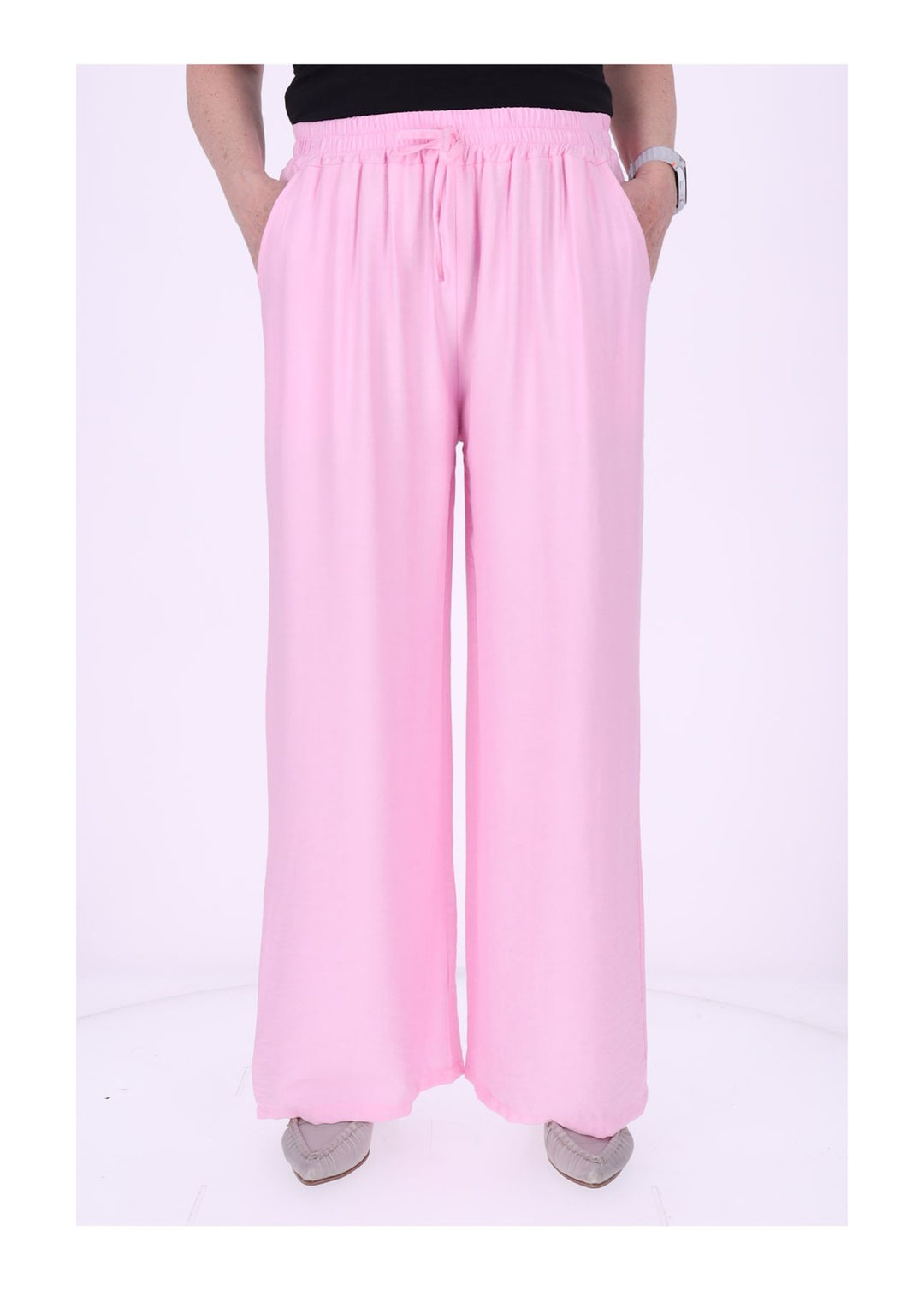 Hose Damen Viskose Gummizug weites Bein