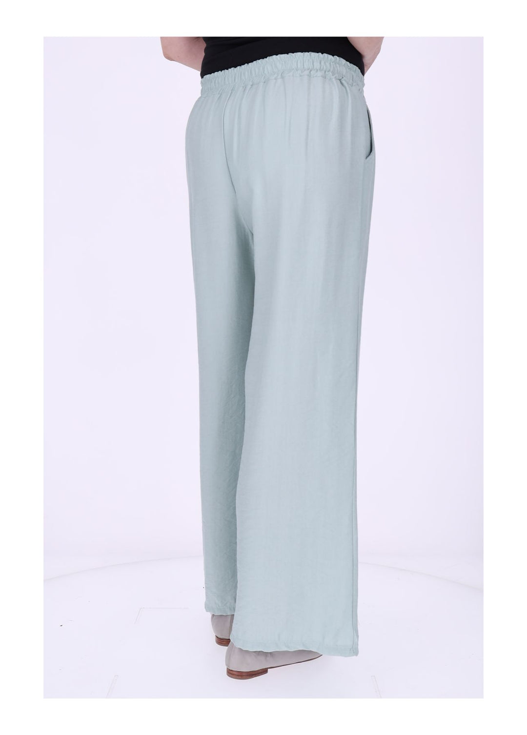 Hose Damen Viskose Gummizug weites Bein