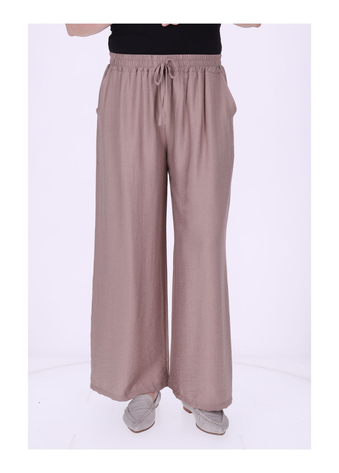 Hose Damen Viskose Gummizug weites Bein
