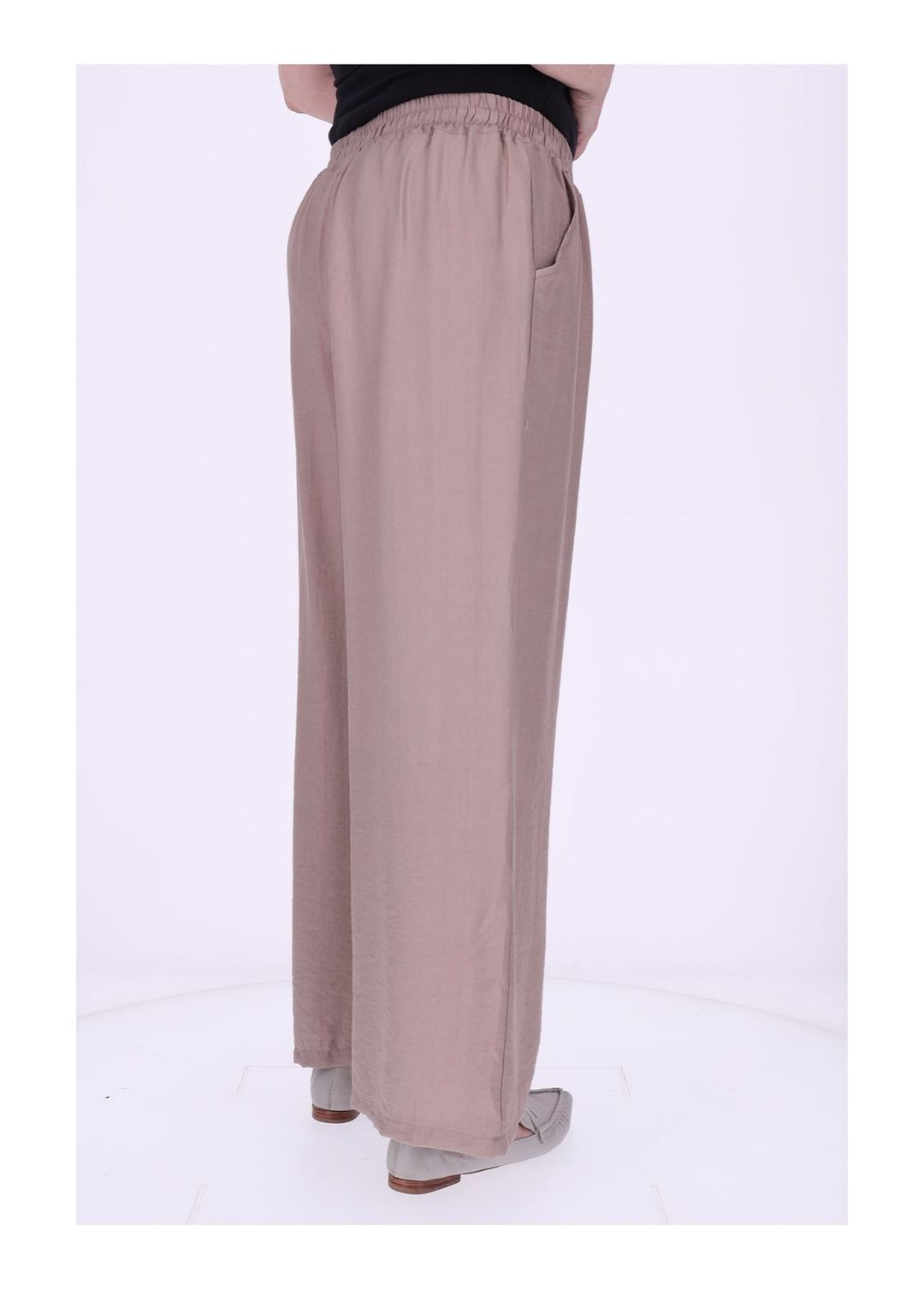 Hose Damen Viskose Gummizug weites Bein