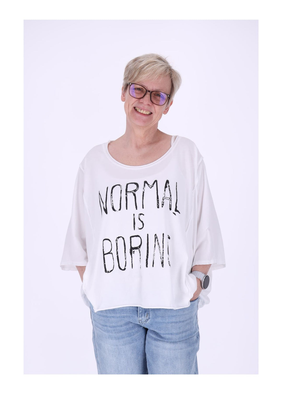 T-Shirt Damen Oversizes NORMAL IS BORING