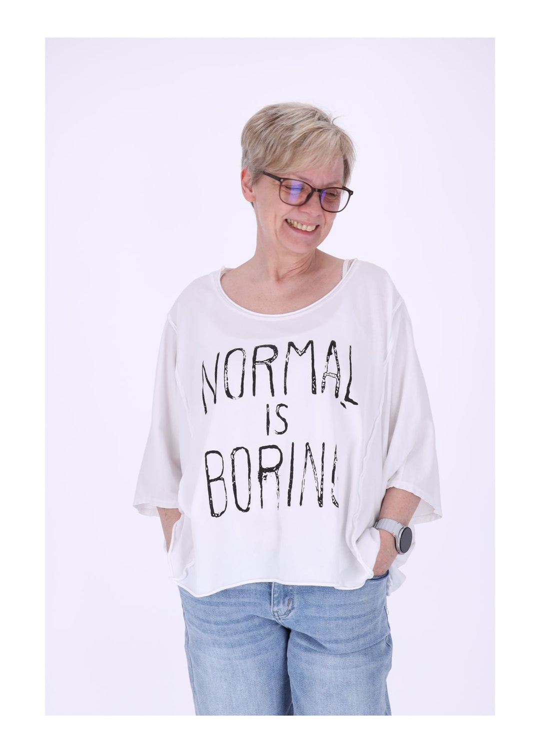 T-Shirt Damen Oversizes NORMAL IS BORING