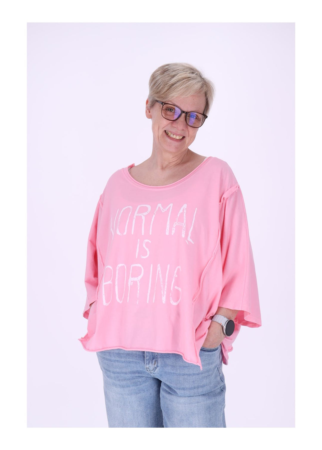 T-Shirt Damen Oversizes NORMAL IS BORING