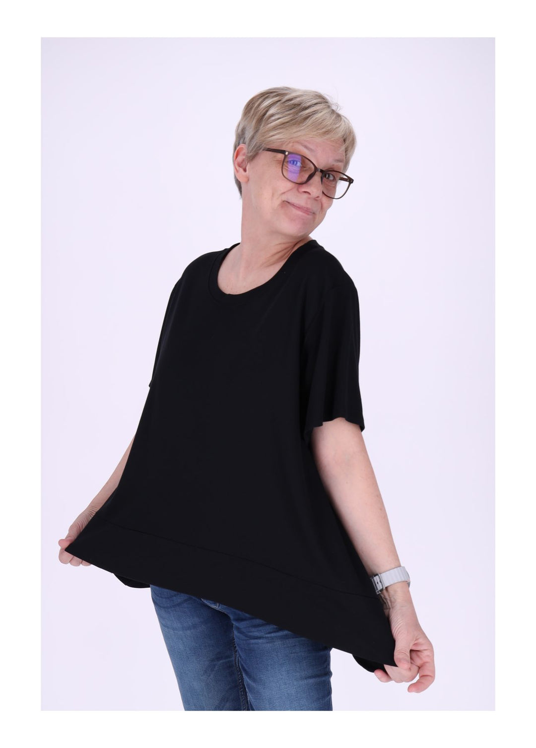 T-Shirt Damen A-Form breiter Bund