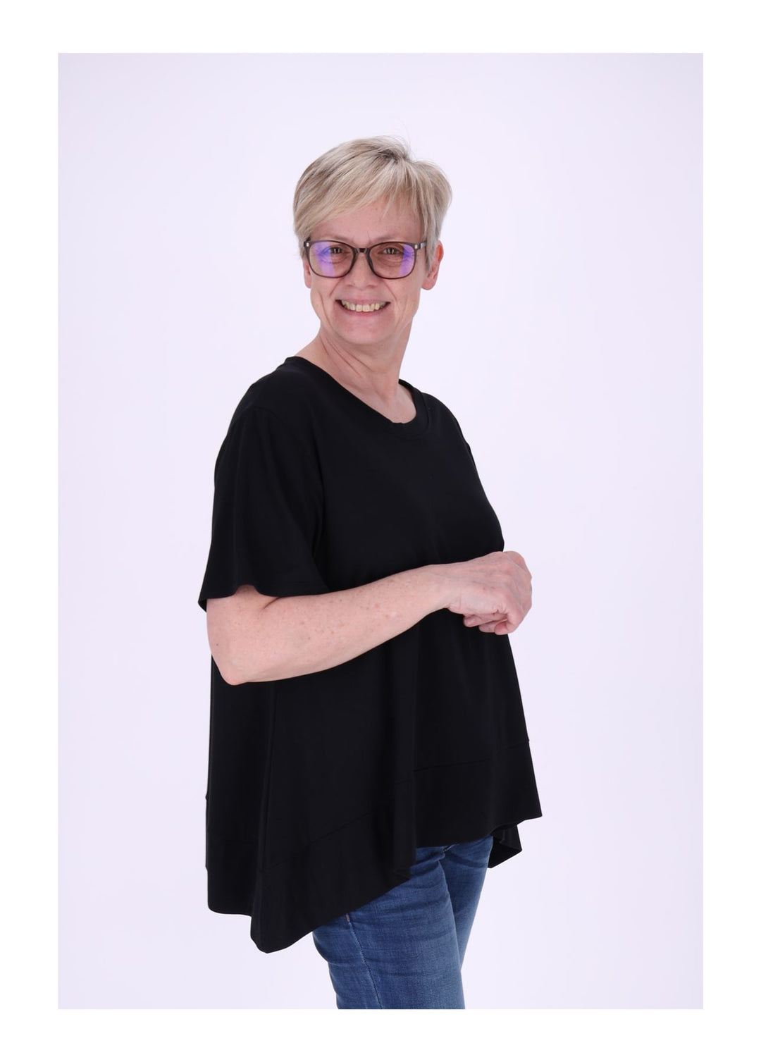 T-Shirt Damen A-Form breiter Bund