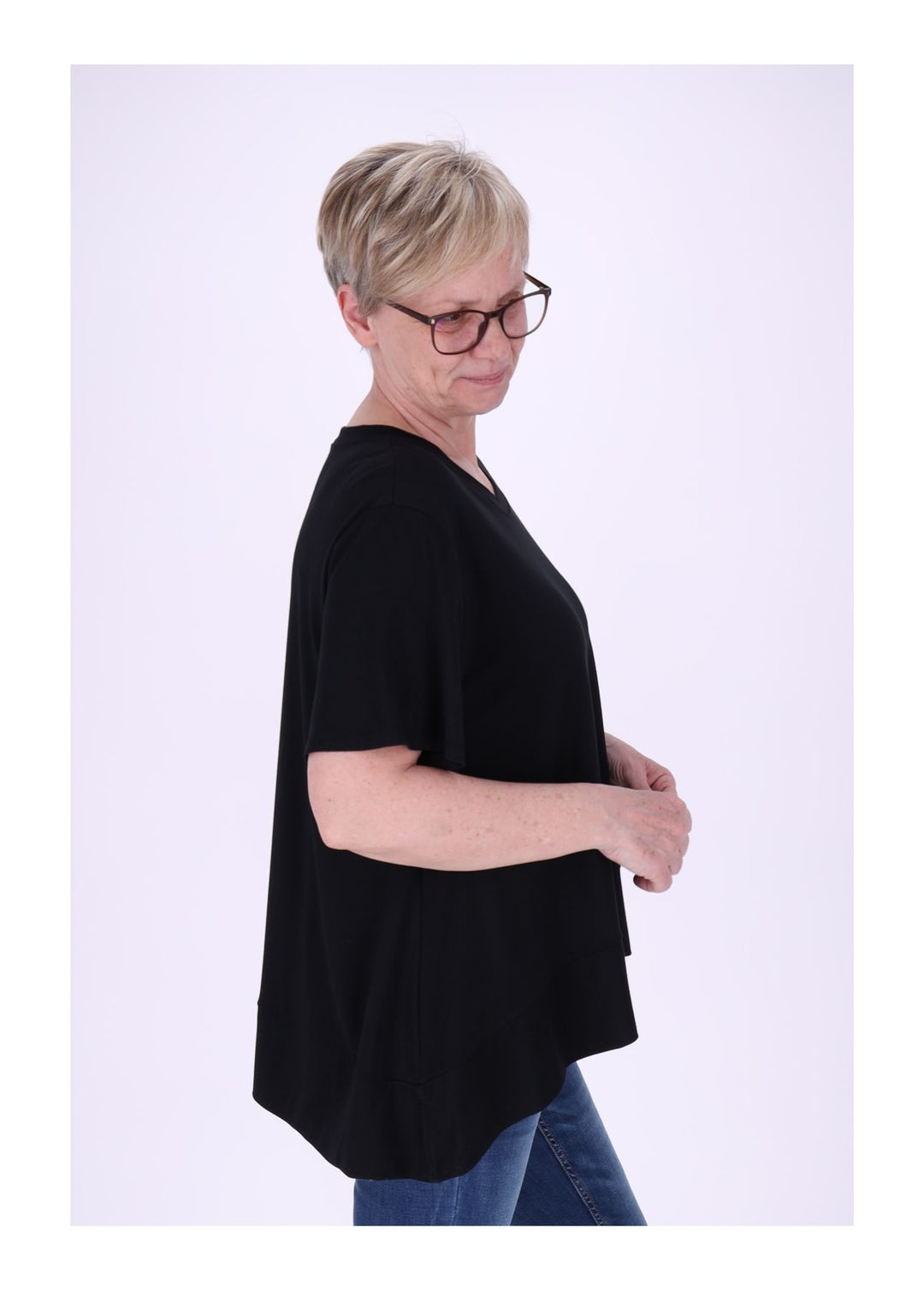 T-Shirt Damen A-Form breiter Bund
