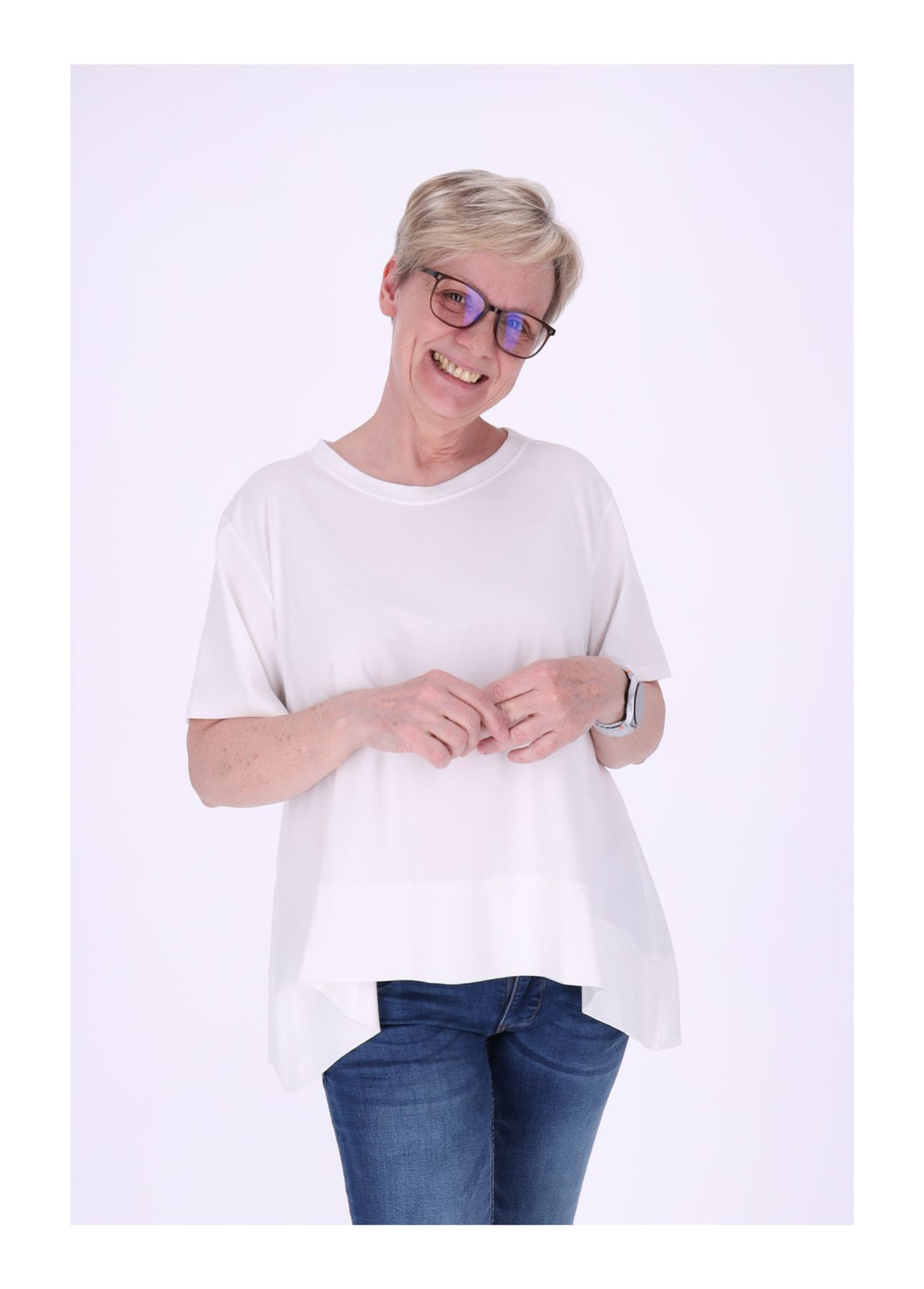 T-Shirt Damen A-Form breiter Bund